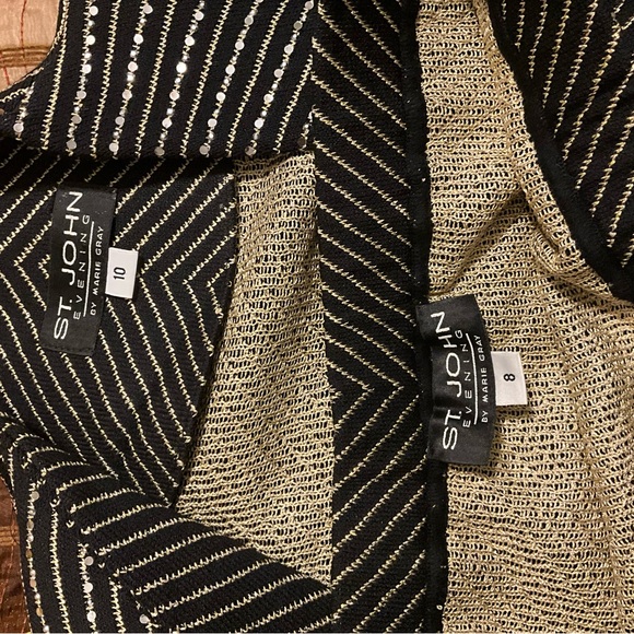 St. John Black and White Striped Blazer - Picture 3 of 4